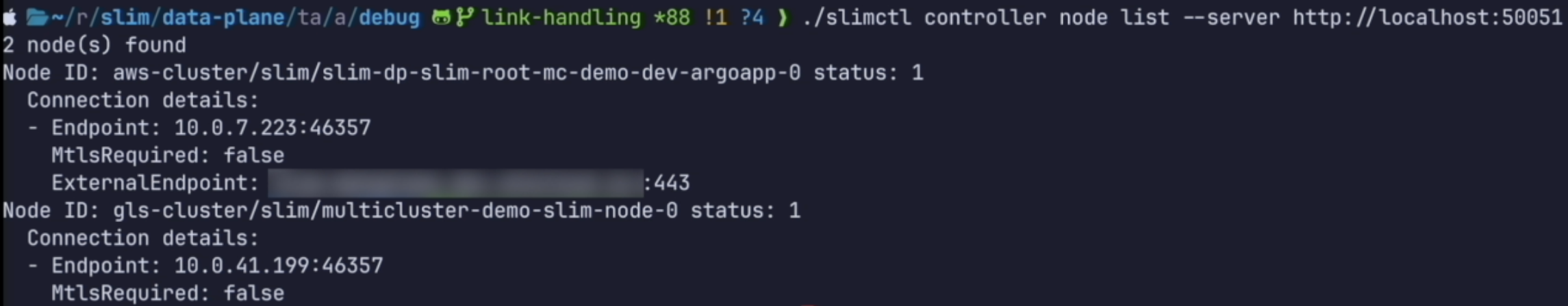 Controller node list after onboarding